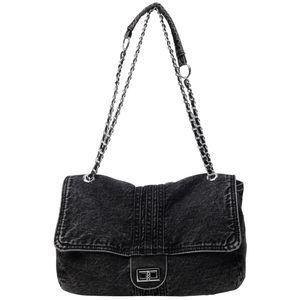 Denim Purse Black Denim Tote Bag Work Handbags Jean Shoulder Bag C xD
